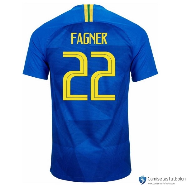 Camiseta Seleccion Brasil Segunda equipo Fagner 2018 Azul
